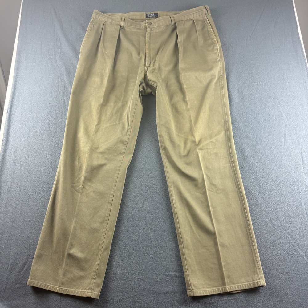 Vintage USA Polo Ralph Lauren Pleated Pants Men's 40x32 (Fits 41x32) Green Wide
